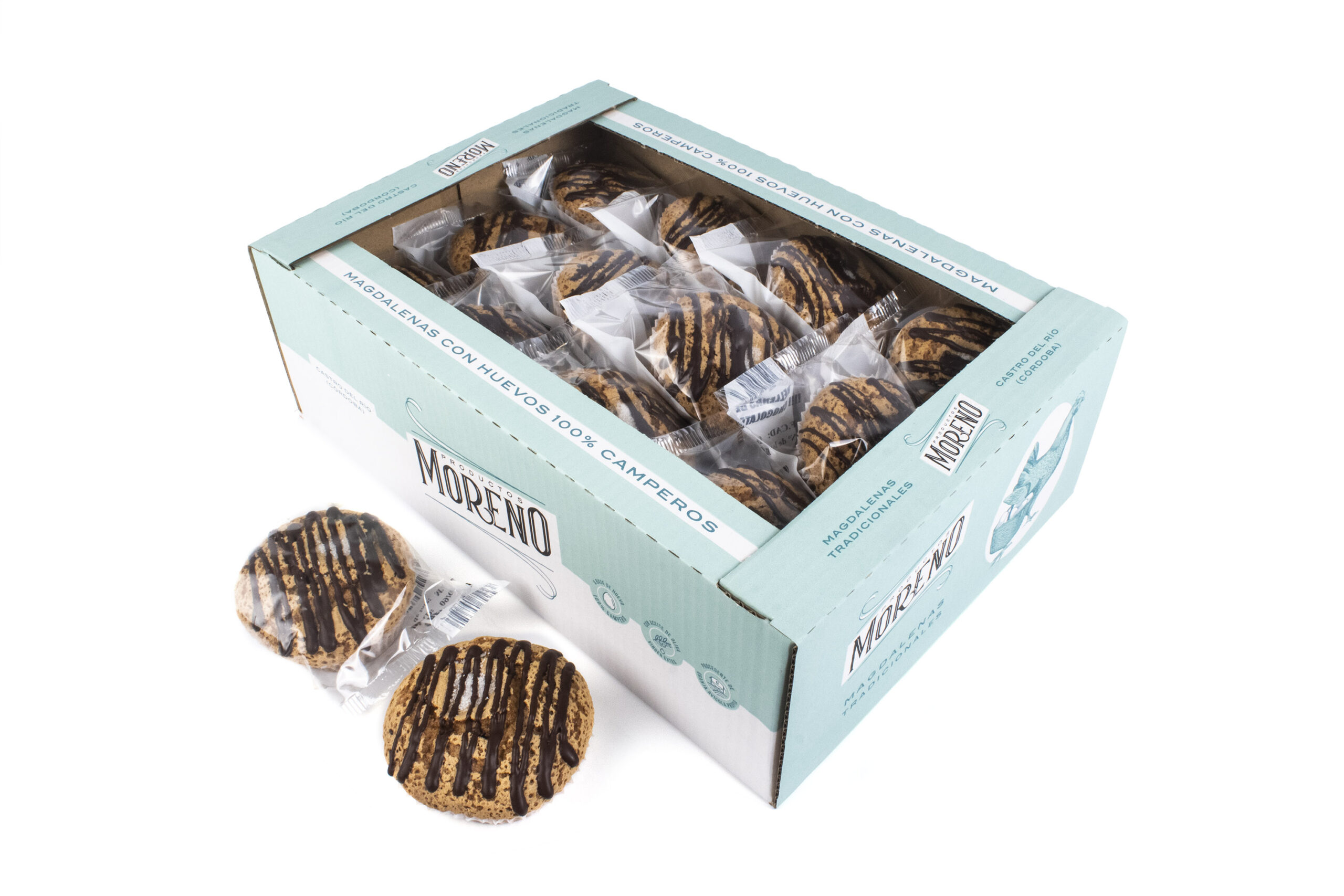 Productos Moreno MAGDALENAS RELLENAS CHOCOALTE 1ud (CAJA 24 ud.)